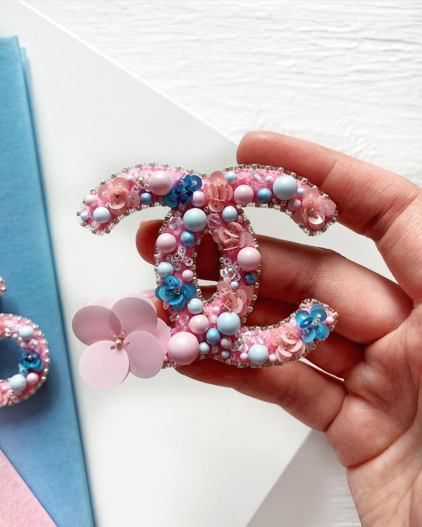 Handmade Brooches | Pink and Blue
