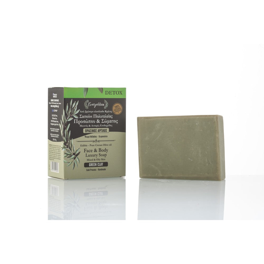 Green Clay | Face &amp; Body Soap With Extra Virgin Cretan Olive Oil